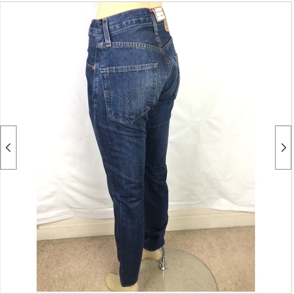 Womens Levi's Vintage Clothing Big E 1967 505 Selvedge Blue Jeans - Picture 5 of 8